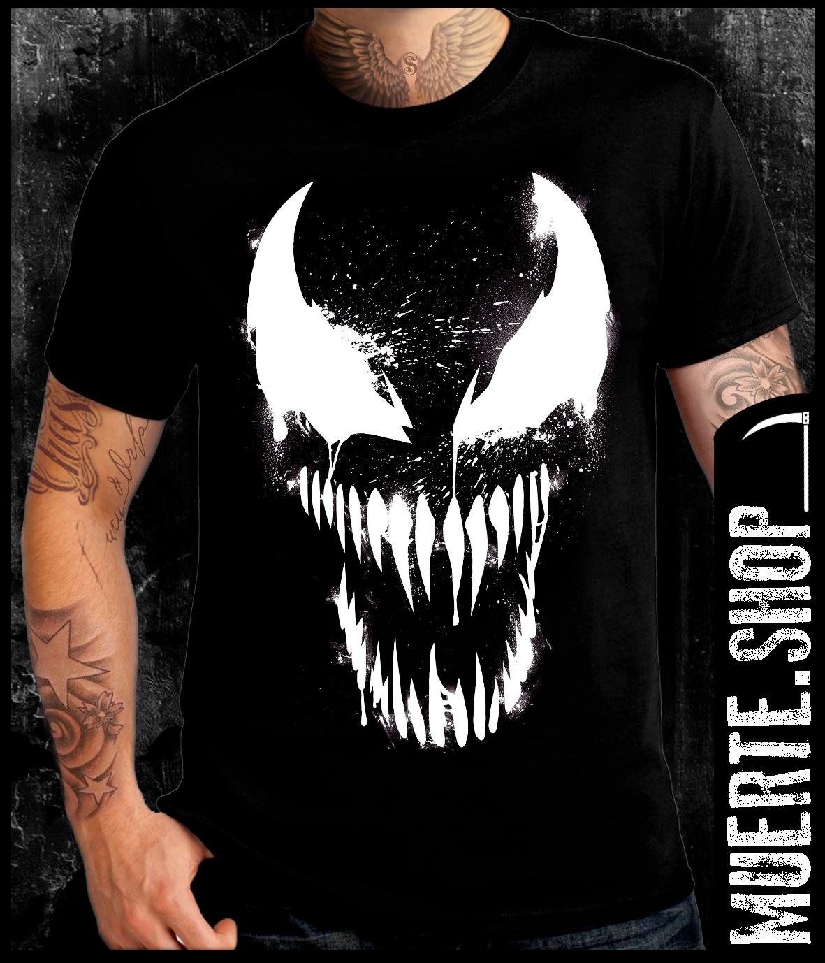 Черна тениска VENOM WHITE Черна тениска VENOM WHITE